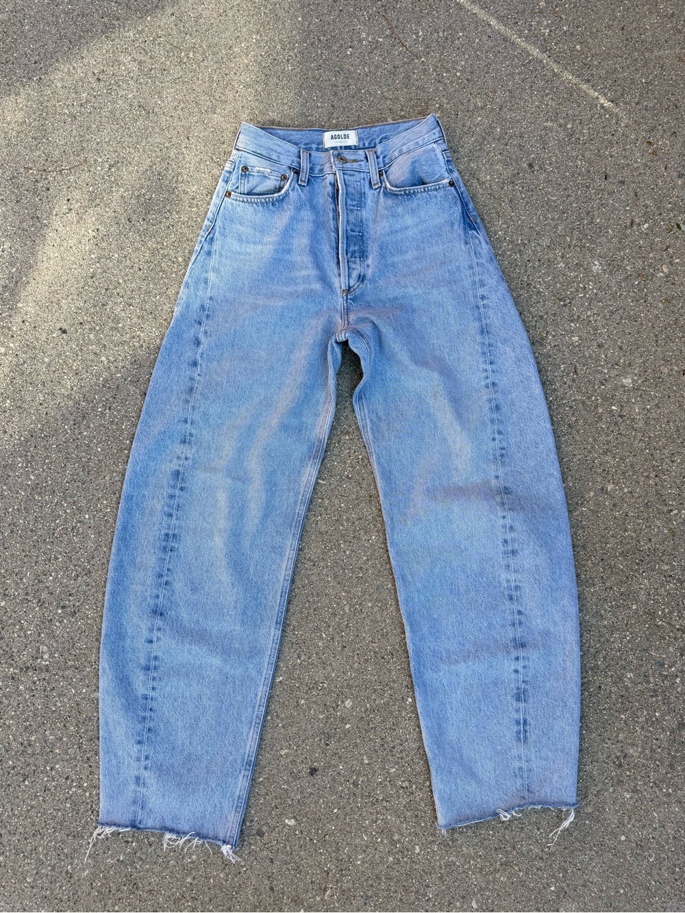 Agolde Light Blue High-Rise Straight Jeans